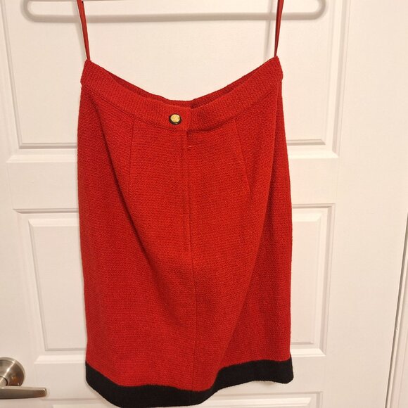 Vintage Biba Wool Suit Red Jacket and Skirt with Gold Buttons from early 1990s - Picture 5 of 16